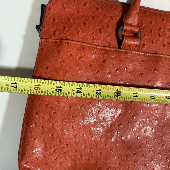 Bueno Orange Laptop Bag Faux Ostrich - Picture 6 of 12